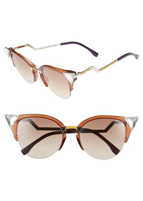 fendi crystal 52mm tipped cat eye|Shop Fendi 52MM Cat Eye Sunglasses .